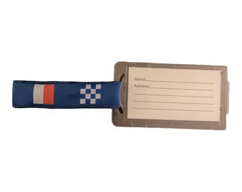 Nautical Flags Luggage Tag | Coastal Travel Bag Accessory Made in USA