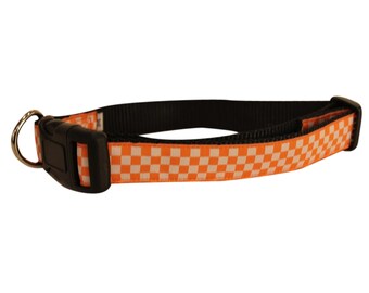 Checkerboard UT Vols  Dog Collar