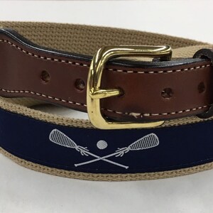 Lacrosse Ribbon Cotton Web Leather Belt - Etsy