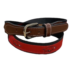 University of Arkansas Razorbacks web Leather Belt