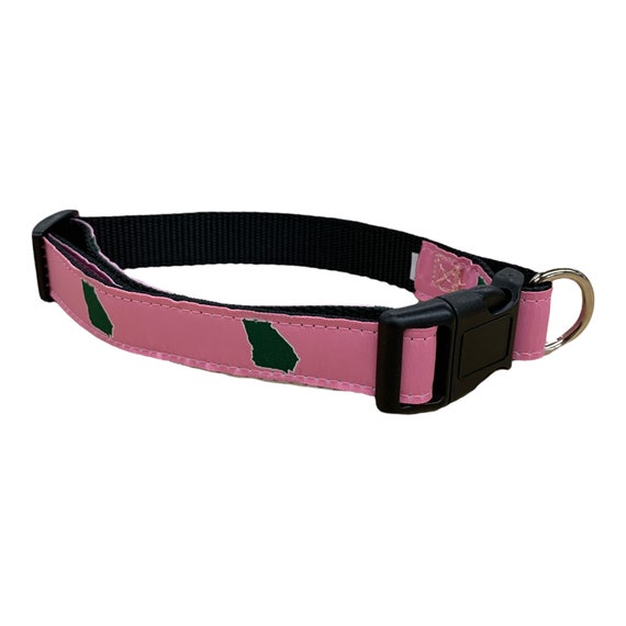 Pink uga shop dog collar