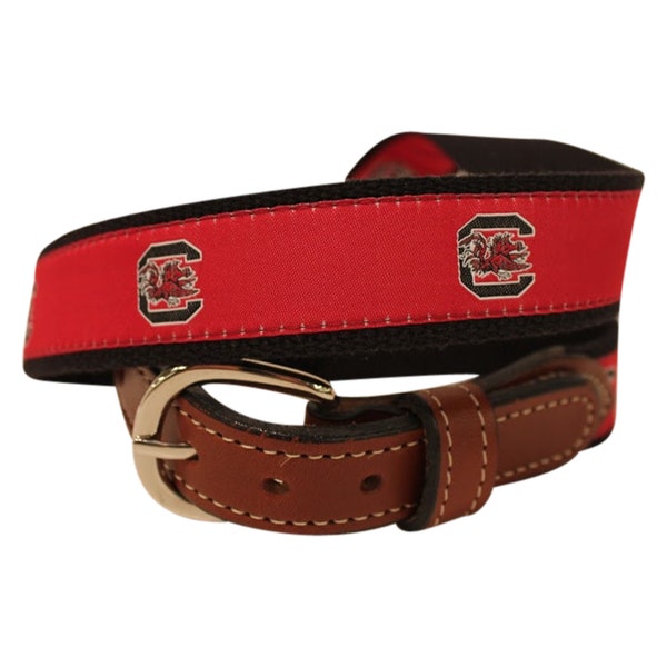 Officially Licensed University of South Carolina Gamecocks Men’s Leather Belt | USC | Made in USA