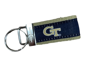 Officially Licensed Georgia Tech Keychain | Yellow Jackets Key Fob | Made in USA Collegiate Accessory