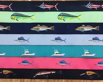 Redfish Dog Collar | Nautical Fishing Pet Accessory | Adjustable Nylon Coastal Style