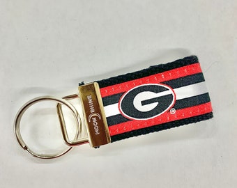 UGA Georgia Stripe or Bulldog  key chain