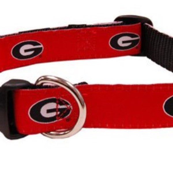 Georgia Bulldogs ribbon dog collar