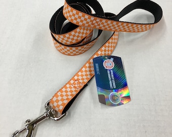 Officially Licensed Tennessee Vols Checkerboard Dog Leash | UT Volunteers Pet | Made in USA