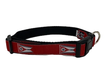 Ohio State Flag Dog Collar | Nylon Pet Accessory | Made in USA