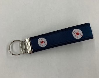 Llavero de pulsera de los Spiders de la Universidad de Richmond / Llavero de algodón tejido con el logotipo