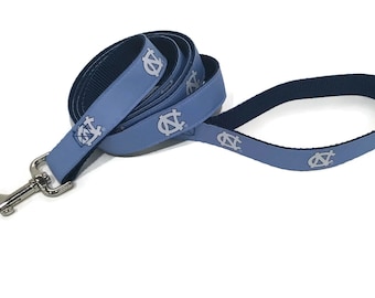 University of North Carolina UNC tarheel Dog Leash.  UNC licensed product. Chapel Hill licensed product.