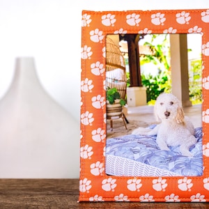 Clemson Tiger Paw Woven Silk 5x7 Picture Frame | Collegiate Photo Decor