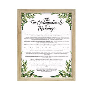 The Ten Commandments of Marriage Digital Print
