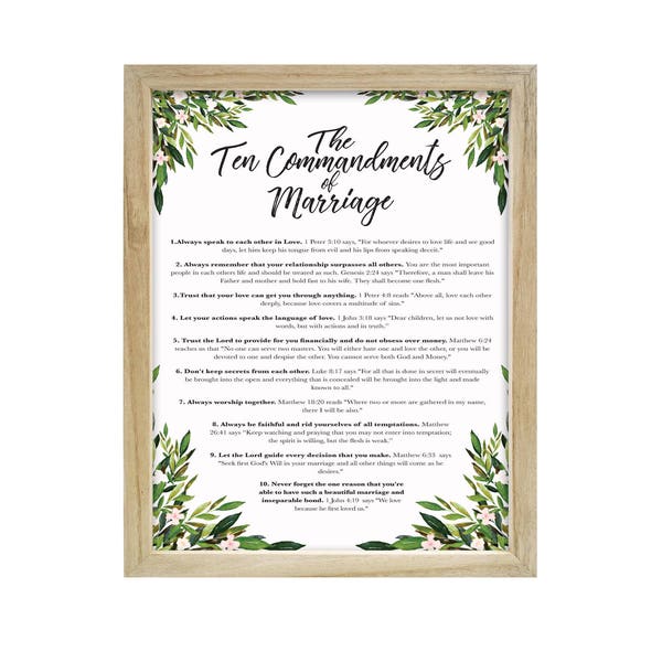 The Ten Commandments of Marriage Digital Print