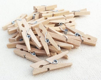 Natural wooden pegs 4.5 cm, small wooden clothes pegs, pegs for crafts, decorative pegs for weddings, birthdays, Advent calendars