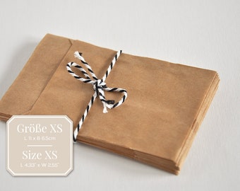 25 paper bags brown XS - 6,5 x 11 cm, flat bag