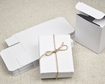 adventcalender gift boxes kraft paper white, 24 pieces