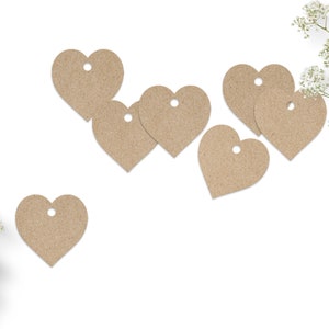 Small heart gift tags made of recycled kraft paper, 3.5 cm, tags for party favors, birthday labels, also in white