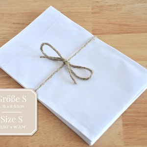 25 paper bags white S 9.5 x 15 cm, sustainable gift bags, flat bags, neutral gift packaging, flat bag image 2