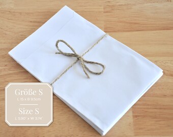 25 paper bags white S - 9.5 x 15 cm, sustainable gift bags, flat bags, neutral gift packaging, flat bag