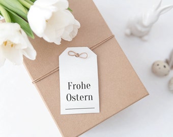 Geschenkanhänger für Ostern, 12 Stück, Osteranhänger Neutral, Papieranhänger Set, Tags Frohe Ostern | Modern Minimalism