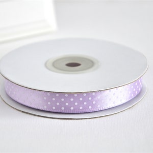 25 m satin ribbon lilac dots, 12 mm 0.15 EUR/meter image 3