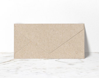 Kraft paper envelopes, DL size, 10 pieces | DIN Long envelopes, sustainable, recycled