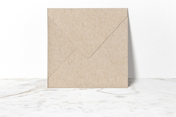 Briefumschläge 16x16cm aus Kraftpapier, 10 Stück | Kuverts quadratisch, Recyclingpapier