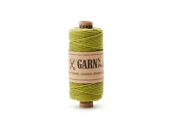 Linen Baker's Twine Pistacho, 45 m, cordel de lino liso, Bakers Twine verde claro, obsequios de fiesta de cordón