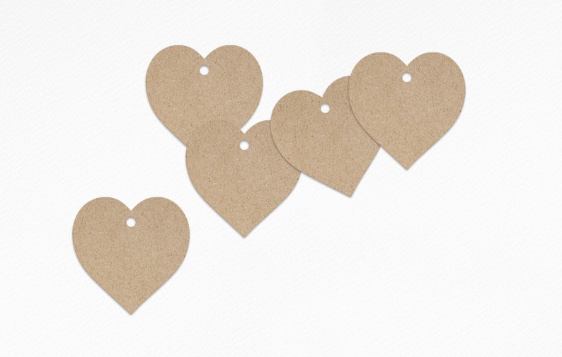 Herz Anhänger aus Recycling Kraftpapier, 5cm, Geschenkanhänger Mädchen, nachhaltige Tags, Papieranhänger zur Hochzeit Bild 5