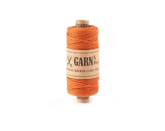 Bäckergarn in Terrakotta 45m, Bakers Twine aus Baumwolle, einfarbiges Bäcker Garn orange, Kordel, Herbst