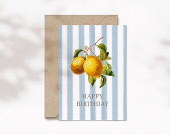 Mediterrane Geburtstagskarte Zitronen Happy Birthday / MSC