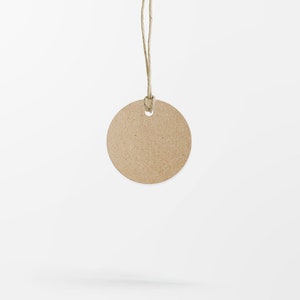 small gift tags made of recycled paper, 4 cm, round paper tags, circular tags, kraft paper gray or white image 3