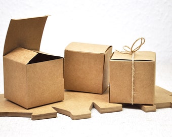 Boxes made of brown kraft paper, 24 pieces, packaging for Advent calendars, Christmas gift boxes