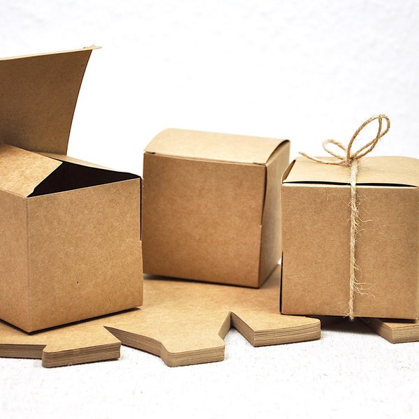 Schachteln aus Kraftpapier braun, 24 Stück, Verpackung für Adventskalender, Geschenkboxen Weihnachten