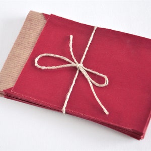 25 paper bags kraft paper red S 9.5 x 15 cm, flat bags, flat gift bags, Advent calendar bags image 1