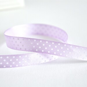 25 m satin ribbon lilac dots, 12 mm 0.15 EUR/meter image 2