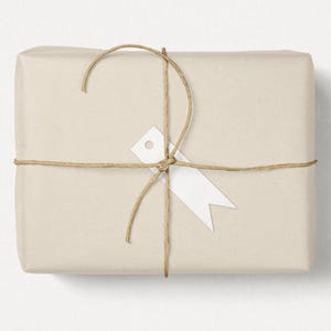Fähnchen Anhänger aus Recycling Kraftpapier weiß, nachhaltige Geschenkanhänger, 2x7cm, Papieranhänger für Gastgeschenke, Namenskarten