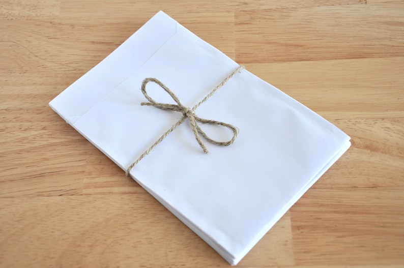 25 paper bags white S 9.5 x 15 cm, sustainable gift bags, flat bags, neutral gift packaging, flat bag image 1