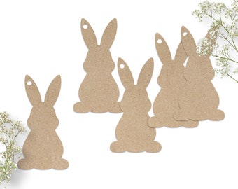 Geschenkanhänger Hase, Anhänger aus Recycling Kraftpapier, nachhaltige Papieranhänger zu Ostern, Osteranhänger für Kinder, Osterhase