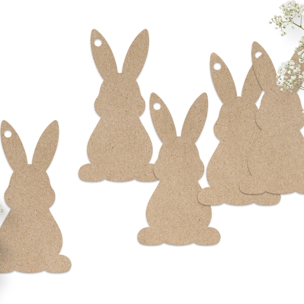 Geschenkanhänger Hase, Anhänger aus Recycling Kraftpapier, nachhaltige Papieranhänger zu Ostern, Osteranhänger für Kinder, Osterhase