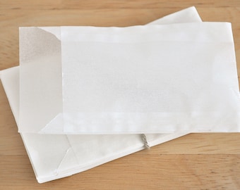 25 Papiertüten aus Pergamin S, 9,5 x 15cm, halbtransparente Tüten, Flachbeutel durchscheinend, Geschenktüten weiß