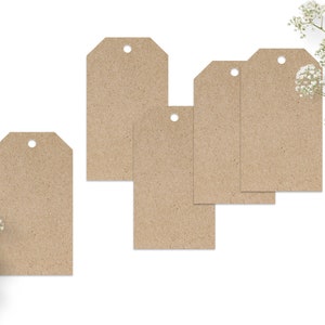 Geschenkanhänger in Standard Form, 4x7cm, Tags aus Recycling Kraftpapier, nachhaltige Manila Anhänger, Papieranhänger blanko