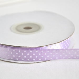 25 m satin ribbon lilac dots, 12 mm 0.15 EUR/meter image 4