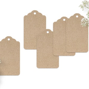 Geschenkanhänger aus Recycling Kraftpapier, 4x7cm, klassische Papieranhänger, Hang Tags, Etiketten zur Hochzeit