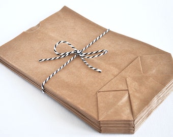 25 brown kraft paper bags L - 14 x 22 cm, bottom bag