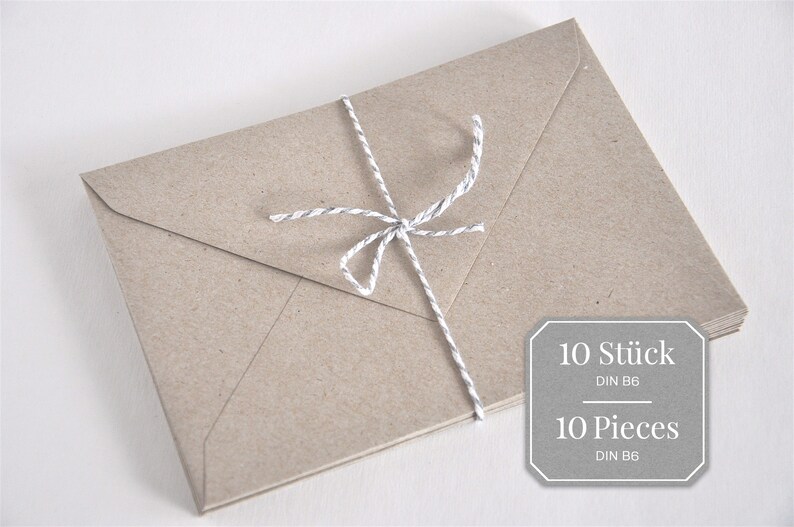 B6 envelopes made of kraft paper recycled envelopes, sustainable envelopes image 2