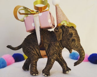 Schleich African Baby Elephant Cake Topper: Animal Party Decoration