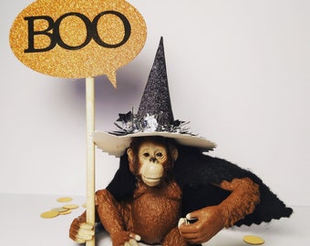 Halloween Schleich Orangutan, cake topper, room decoration, kids party, party supplies.