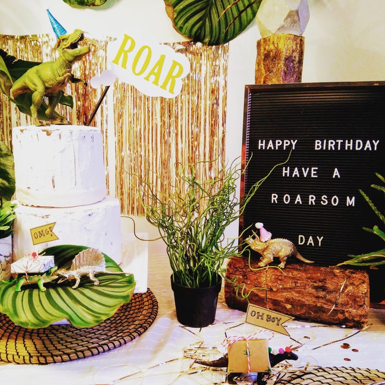 Roar Cake Topper Animal Themed Party Dinosaur Cake Topper Etsy