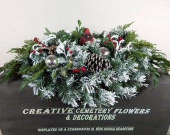 christmas memorial decoration cardinal ornament cemetery flower double headstone saddlegrave pillow gravesite spray tombstone flowers - Christmas Grave Decorations christmas memorial decoration cardinal ornament cemetery flower double headstone saddlegrave pillow gravesite spray tombstone flowers - Christmas Grave Decorations